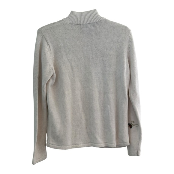 Tiara International Red Cardinal & Holly Embellished Cardigan Sweater Medium - Picture 2 of 12